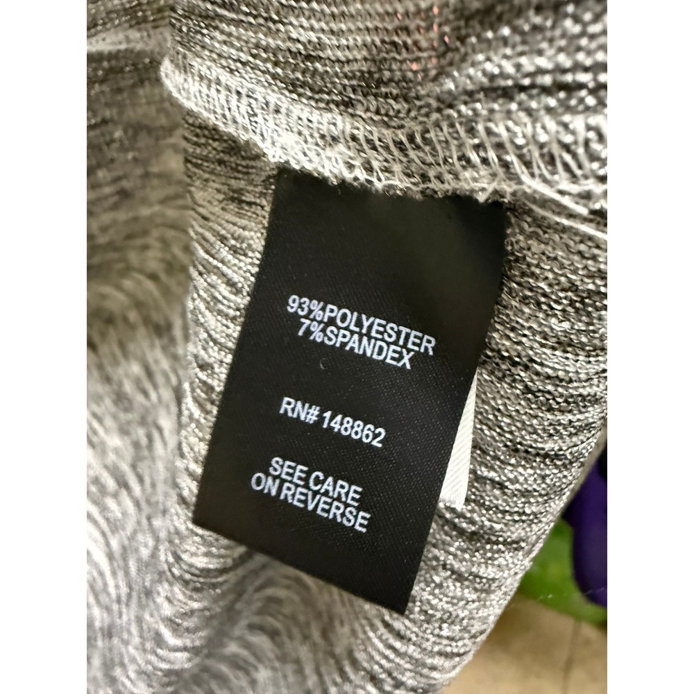 Torrid Metallic Knit Open Front Cardigan Silver Shimmer Plus Size 2 2X NWT NEW - Picture 10 of 10